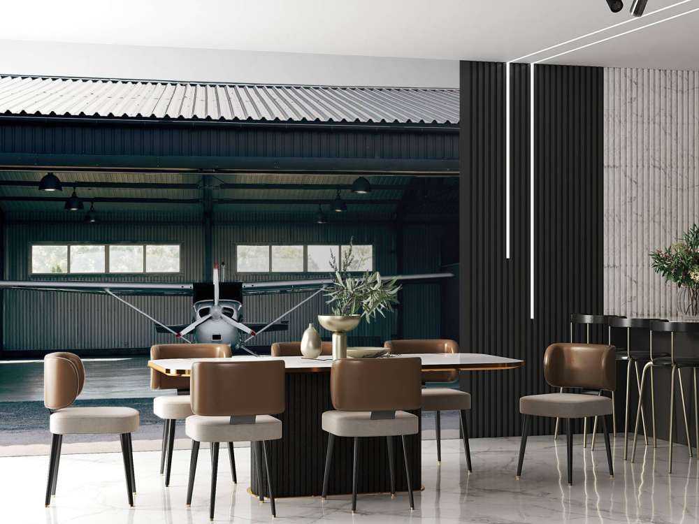 Flygplan i hangar