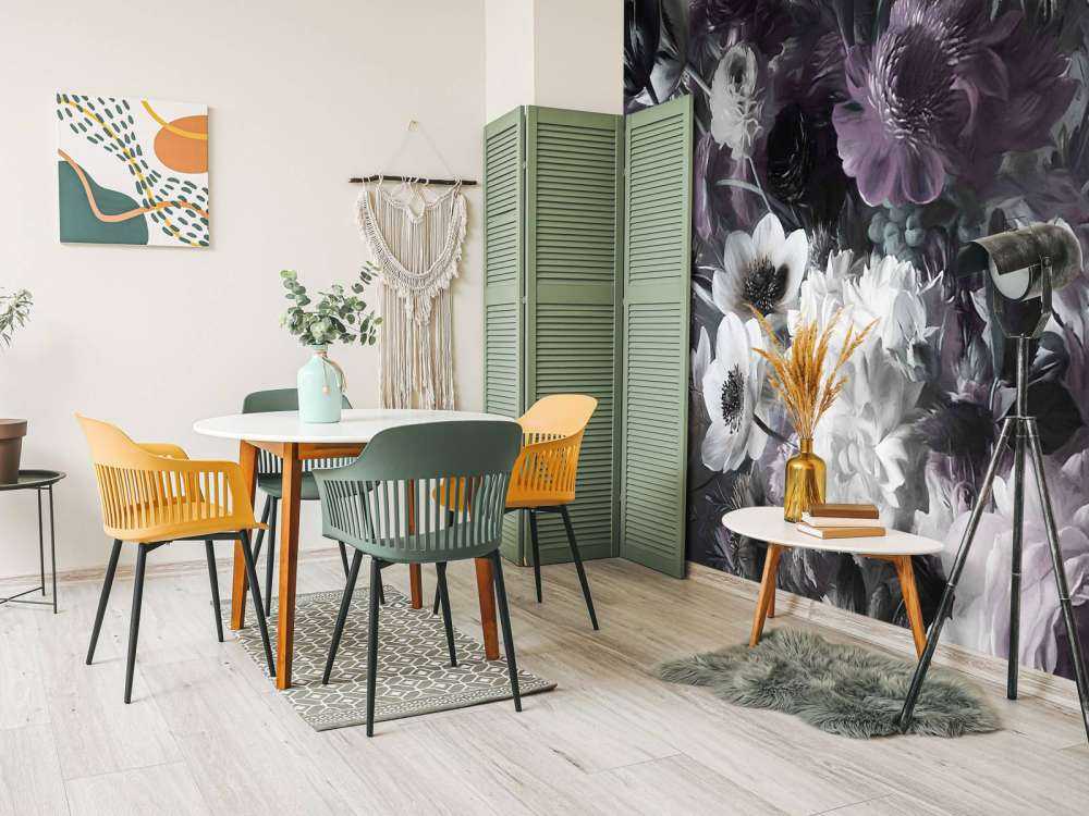 Stort bukett med anemoner Lila