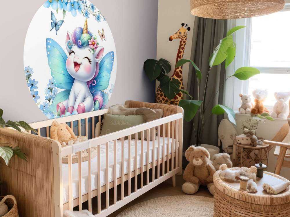 Glada Älvor Enhörning och Blommor