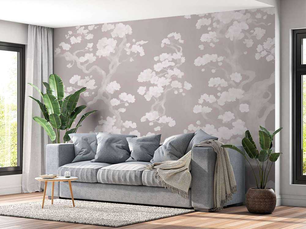 Underbar blomstrande skog - rosa