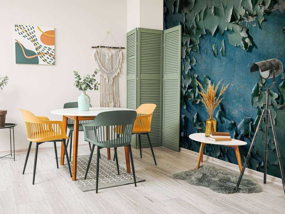 Vittrad målning på väggen