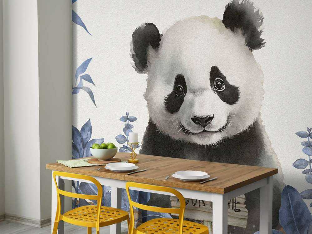 Pandabarn i djungeln blå