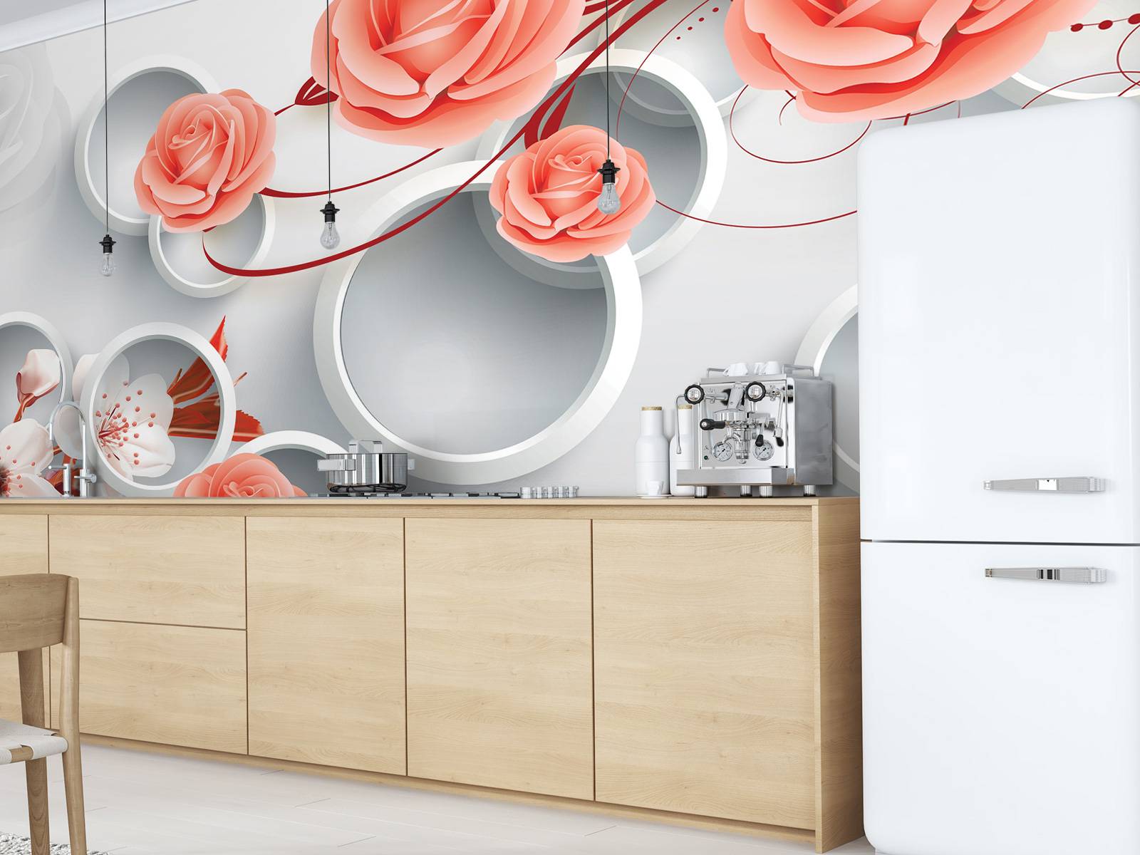 3D sirkler og blomster