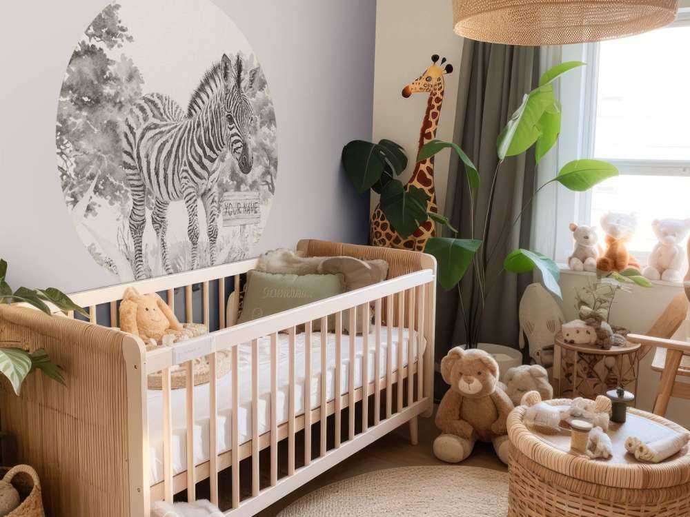 Ung sebra i naturen beige