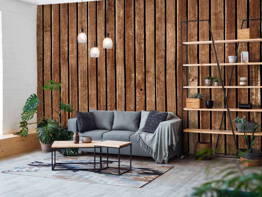 Mørke vertikale treplanker