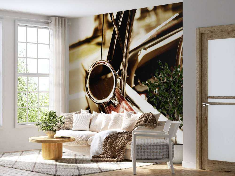 Nærbilde rød klassisk bil