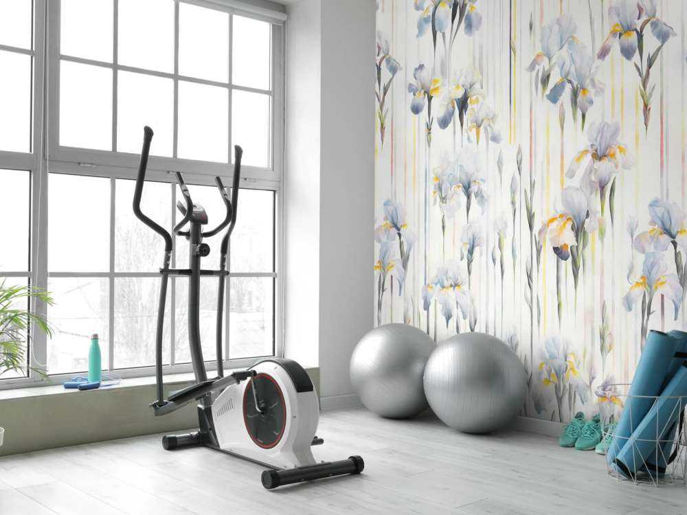 Iris og striper sømløs blå