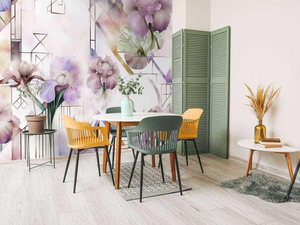 Akvarell Geometri Rosa