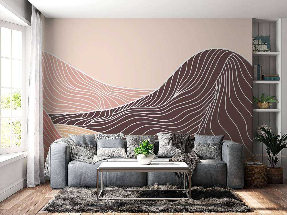 Fargede lineart fjell