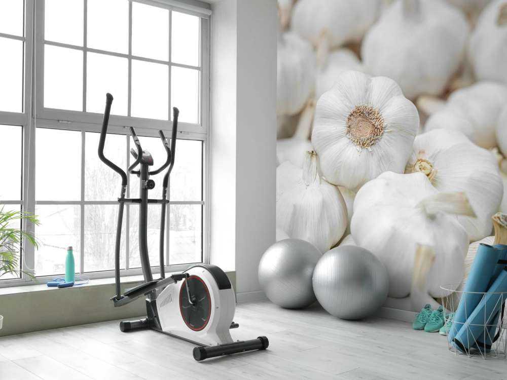 Nærbilde hvitløkspalmer