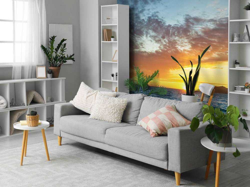 solnedgang på en øy