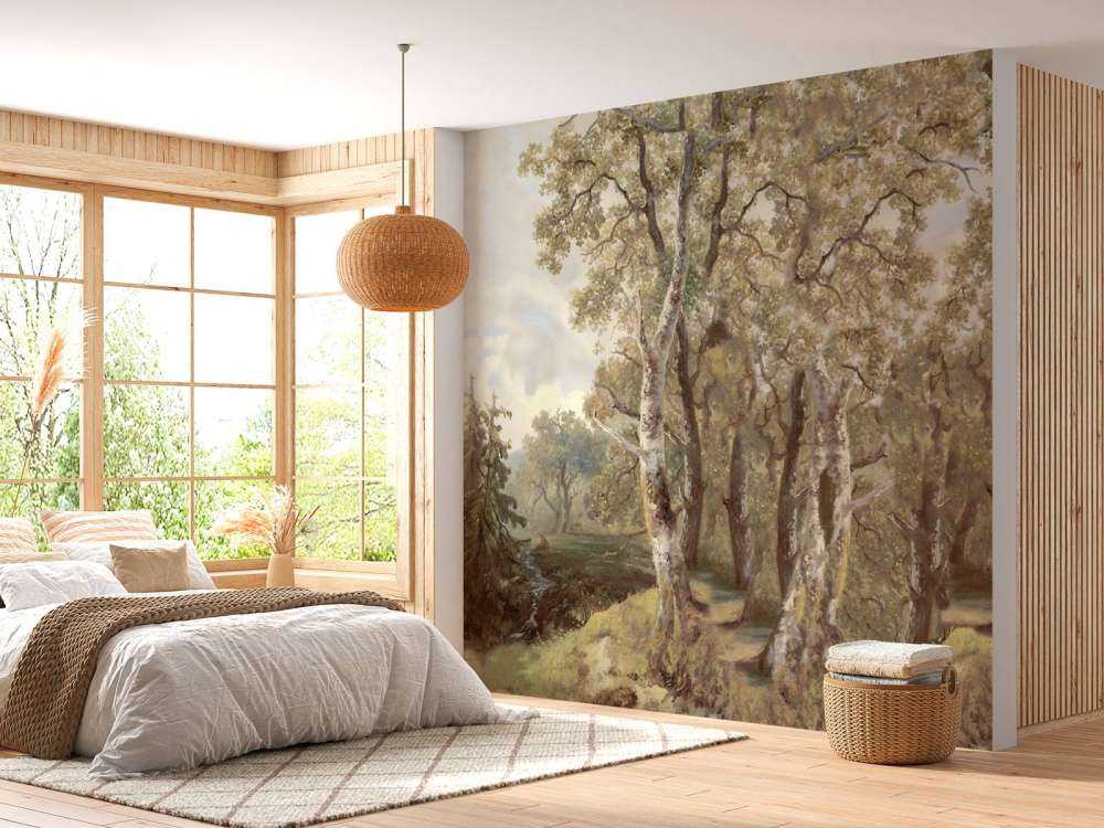 Skoglandskap Farge Panorama