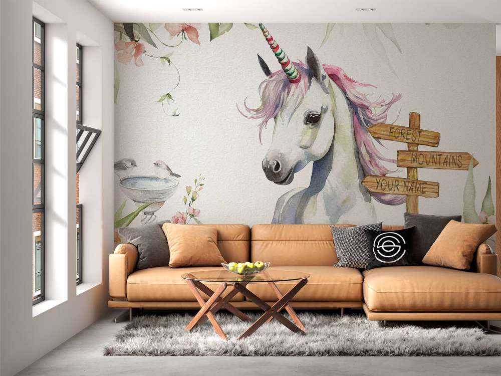 Enhjørningbaby med planter