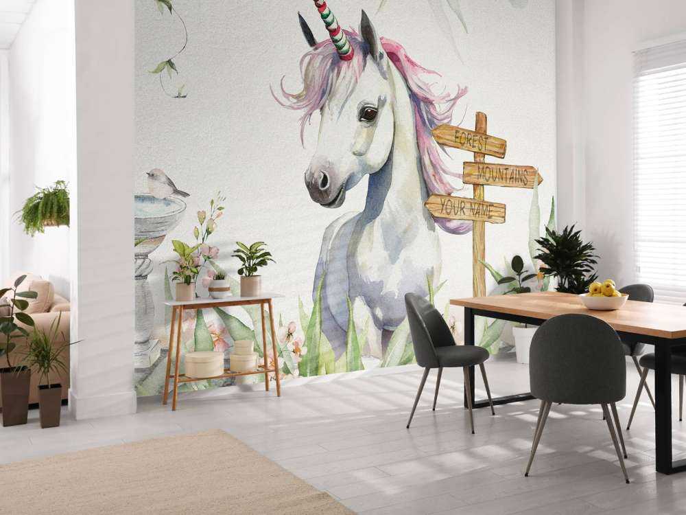 Enhjørningbaby med planter