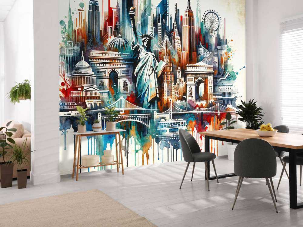 Abstract Watercolor New York