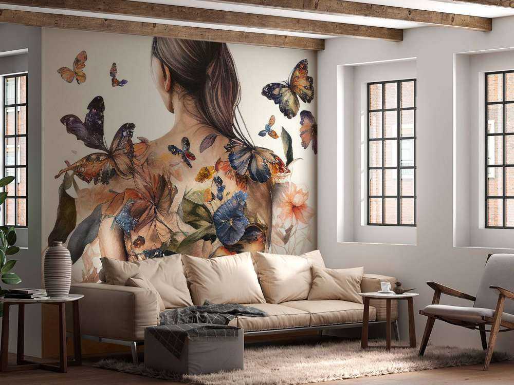 Watercolor Butterfly Woman Body #4