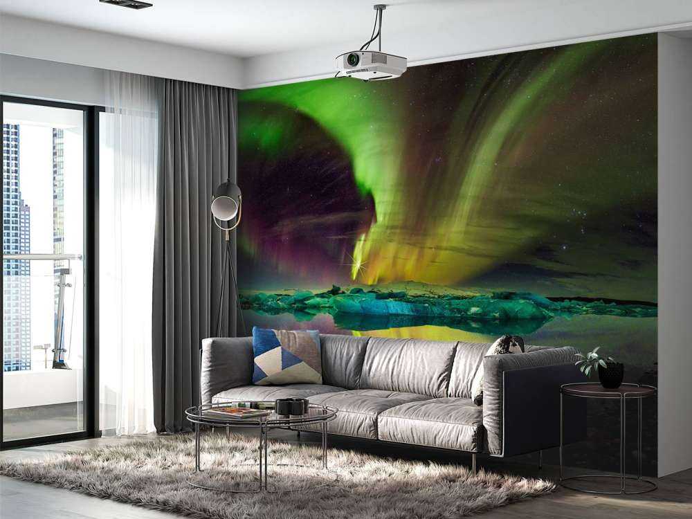 Norrsken i Jökulsárlón