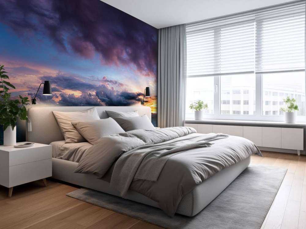 Solnedgång över ett berg