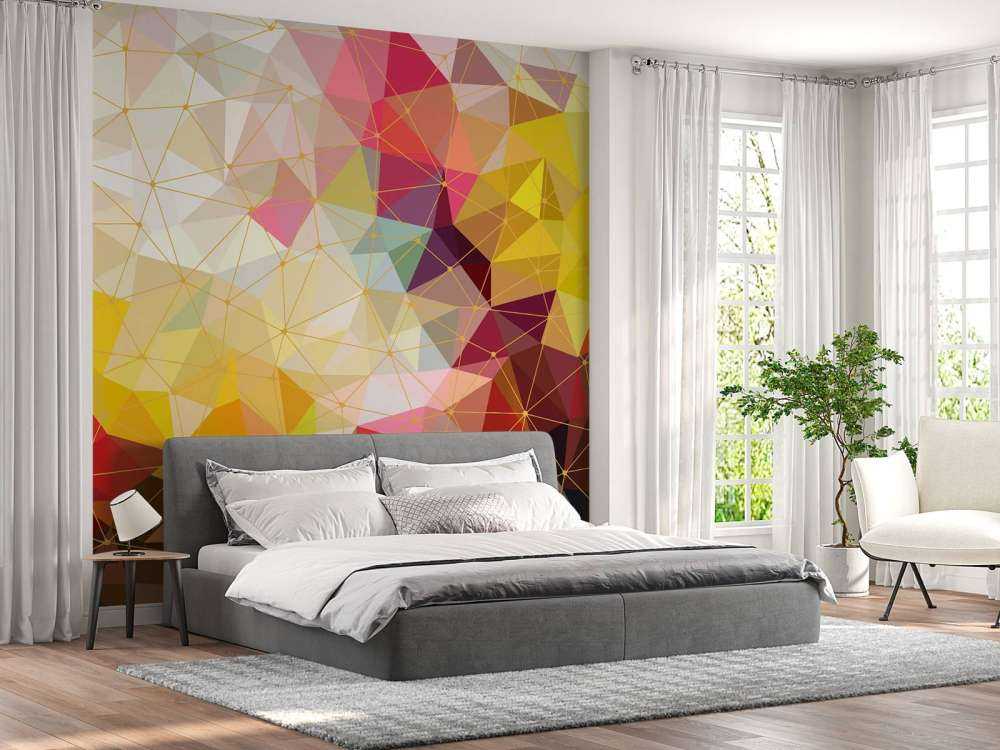 Tryck av färgglada trianglar