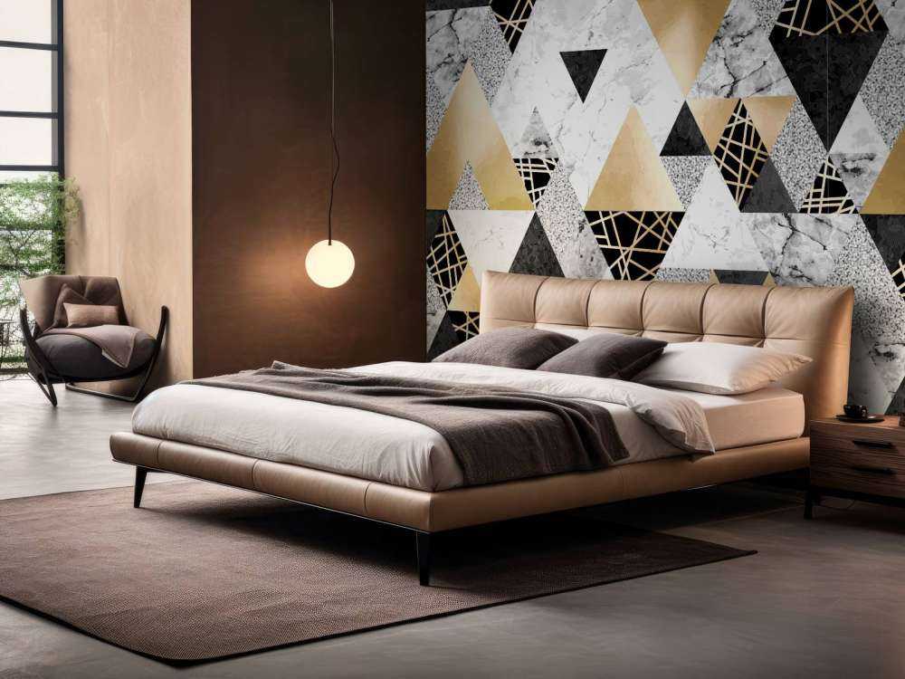 Marmor trianglar med guld