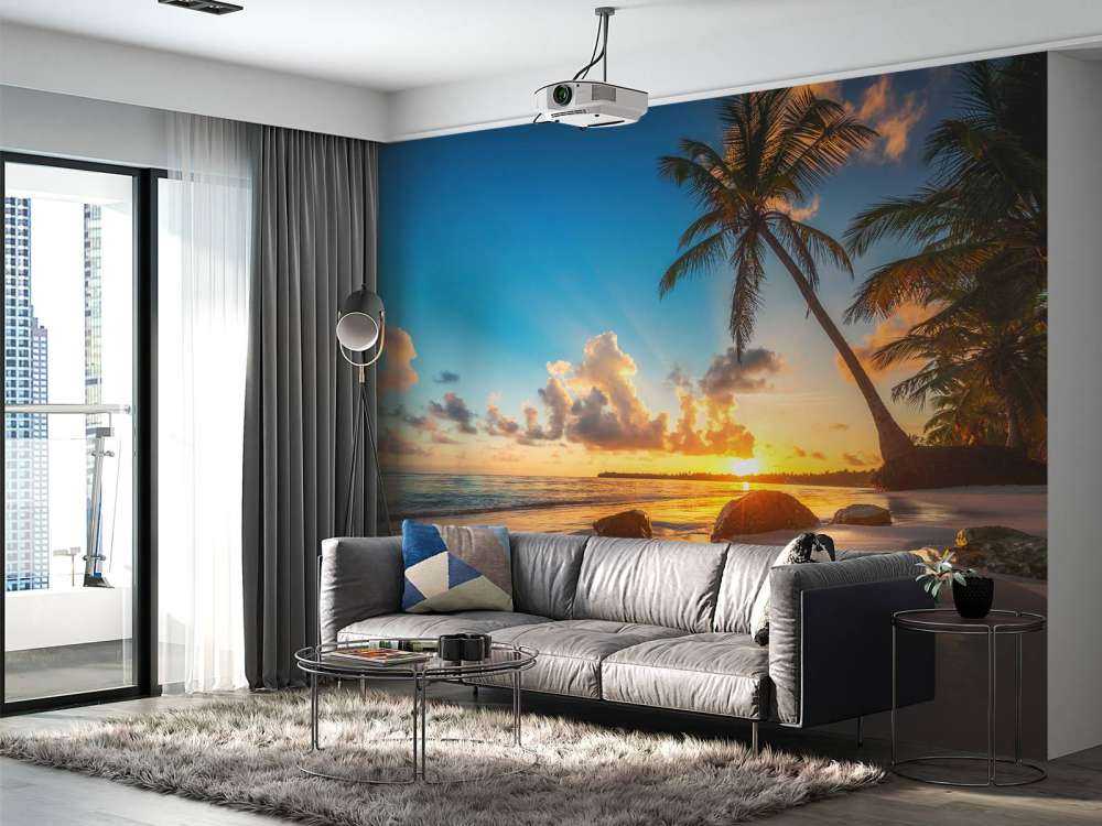 Palmer i solnedgången