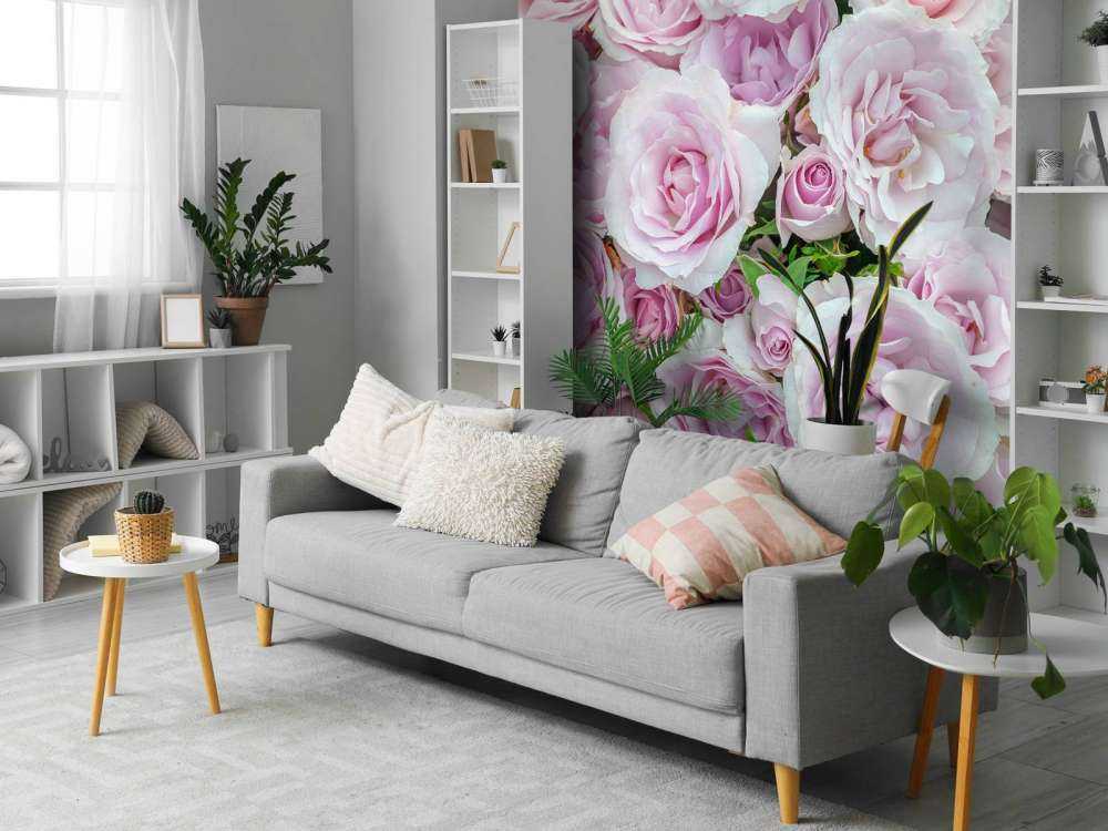 Färgglada vita och rosa rosor