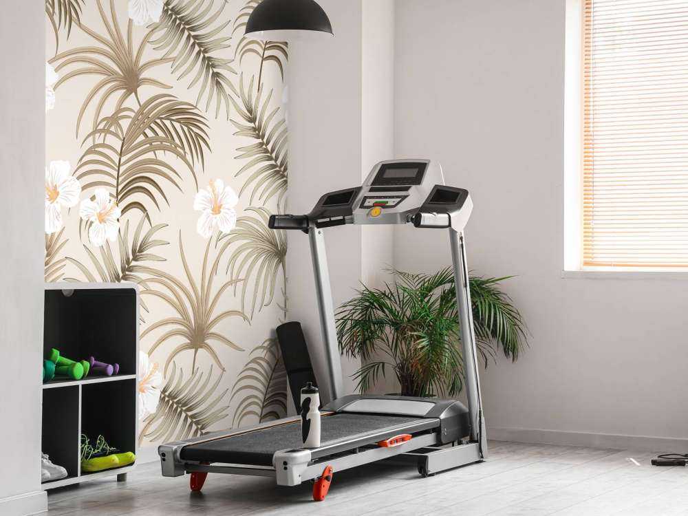 Palmblad och blommor