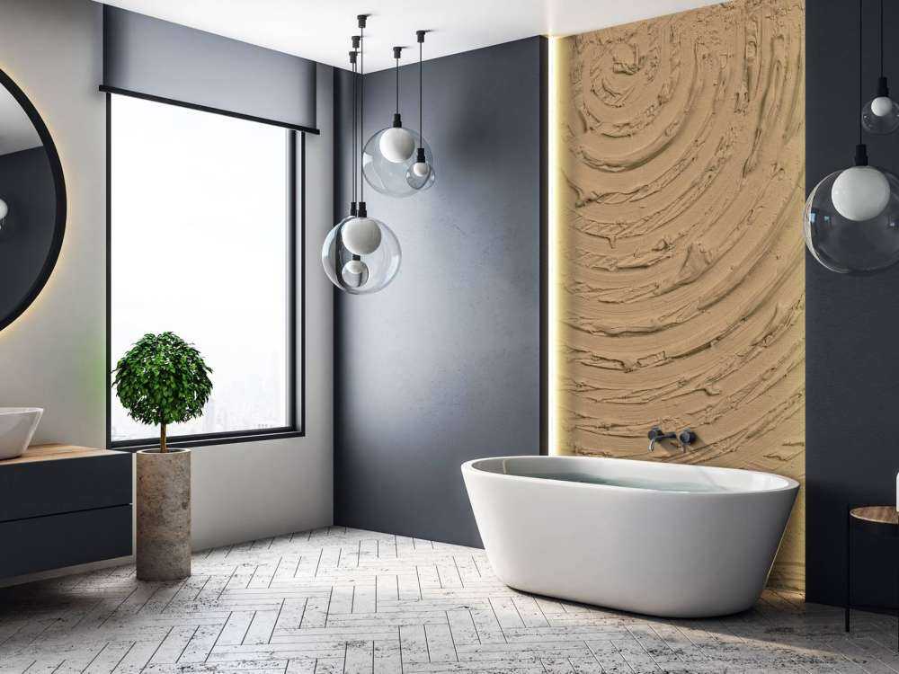 Runda former och linjer i guldbrunt