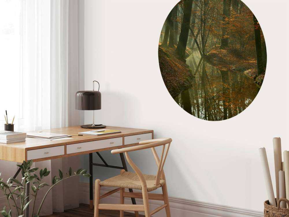 Flod genom skogen