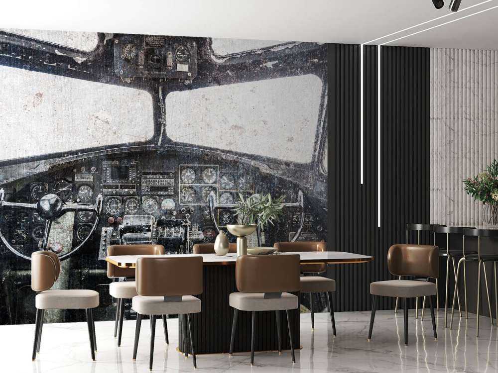 Vintage flygplans cockpit