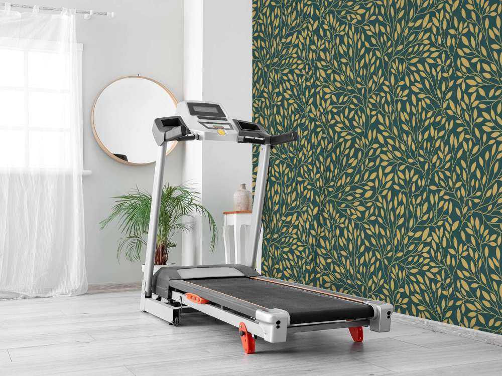 Lyxigt blommönster gult guld