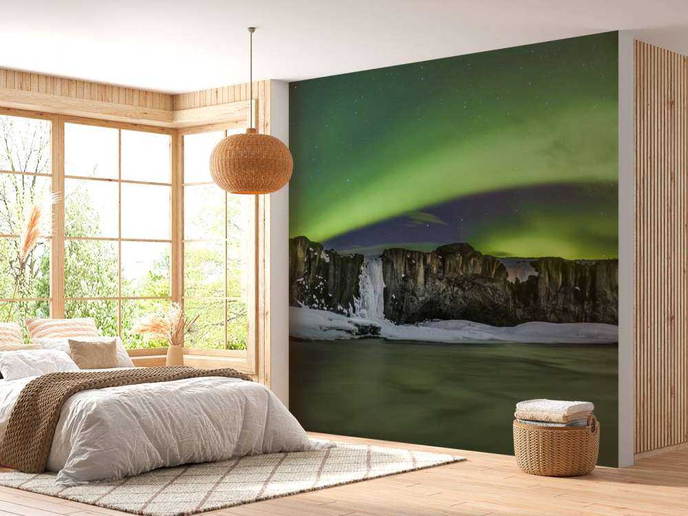 Panoramabillede af nordlyset