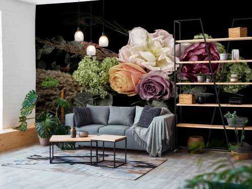 Påfugle fjer blomsterbuket