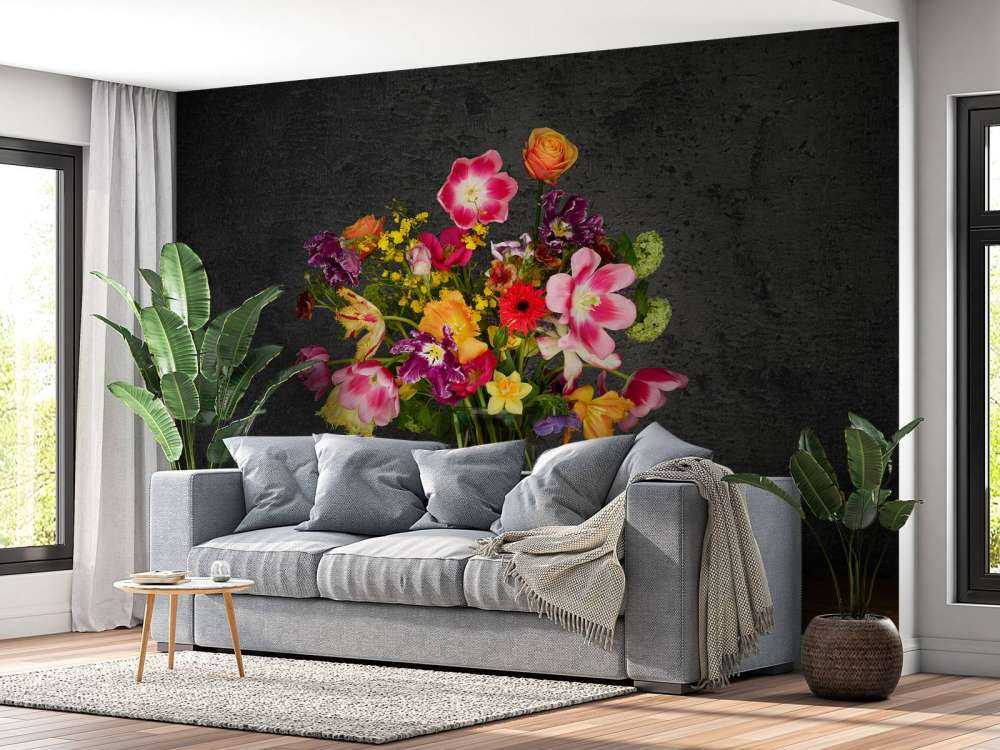 Farverig buket af blomster