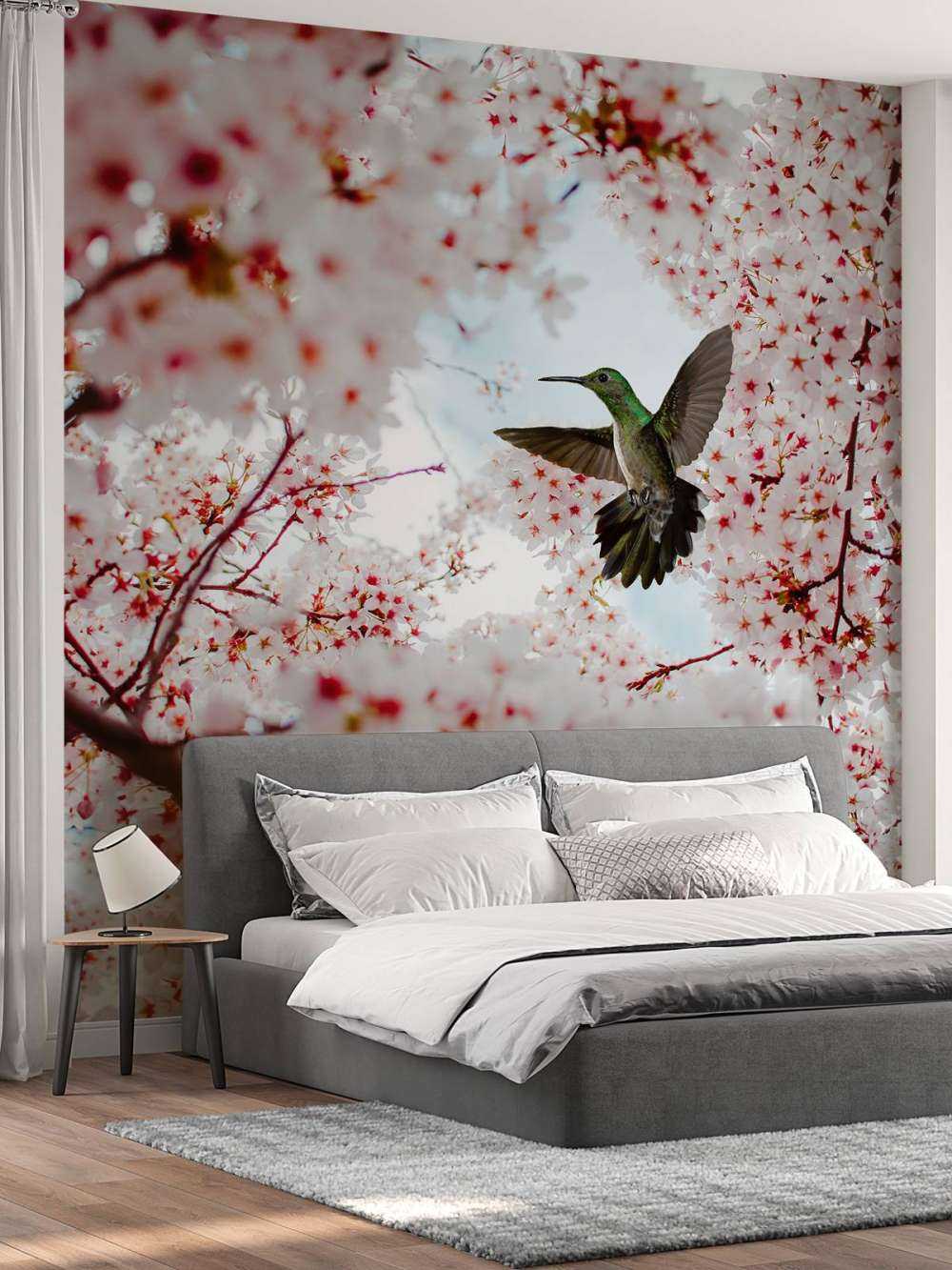 Kolibri mellem blomsterne