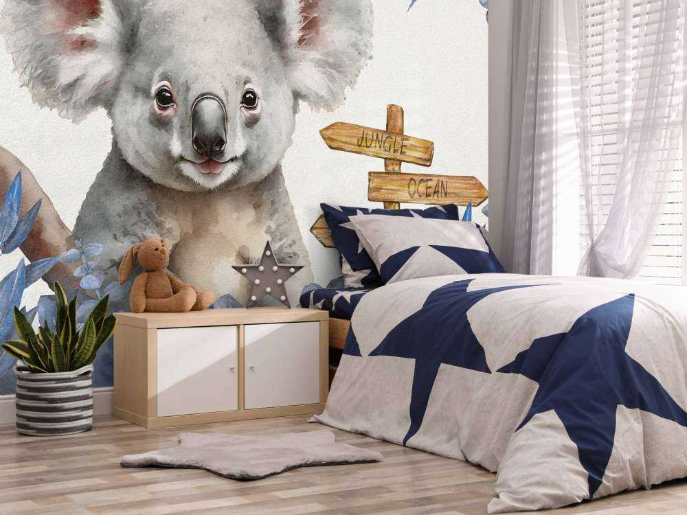 Baby koala i junglen blå