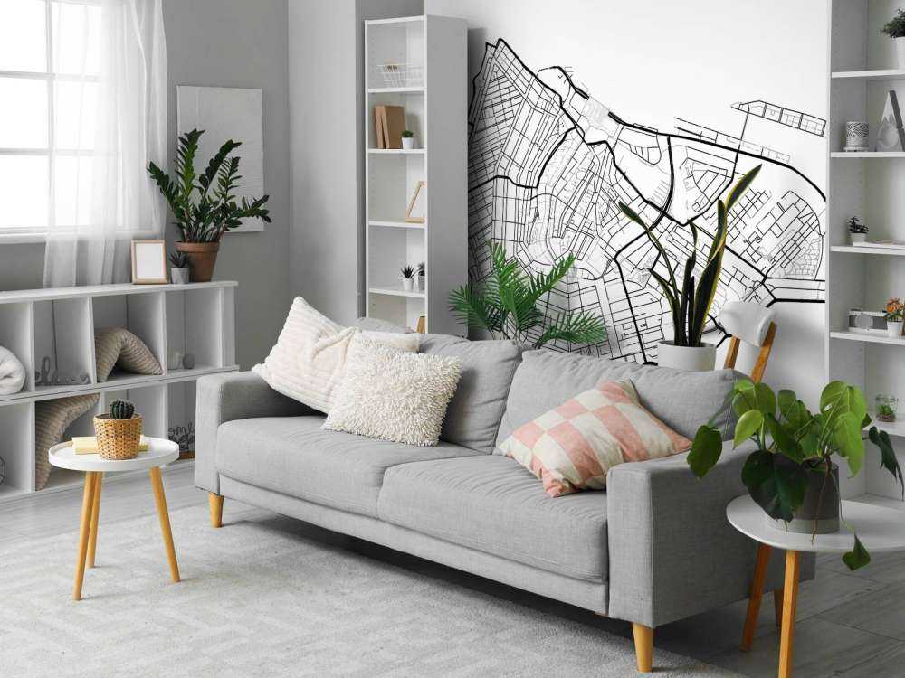 Amsterdam centrum kort, hvid