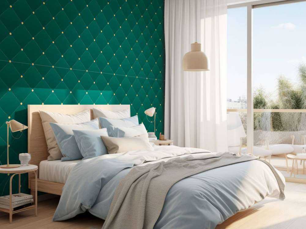 Mørkegrøn chesterfield mønster