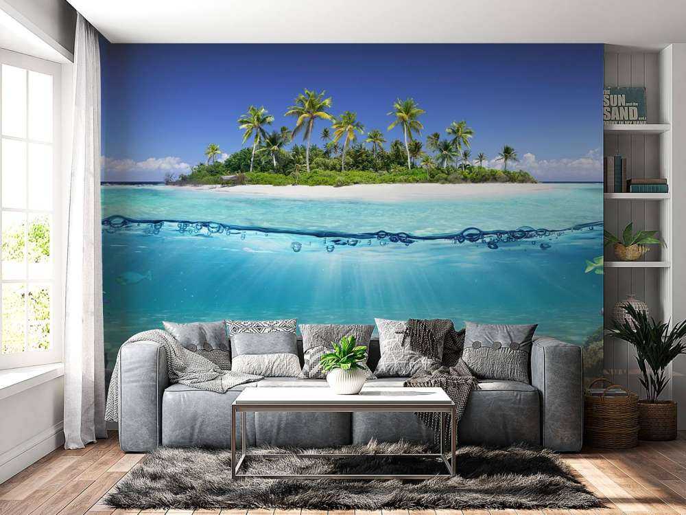 Tropisk ø og koralrev