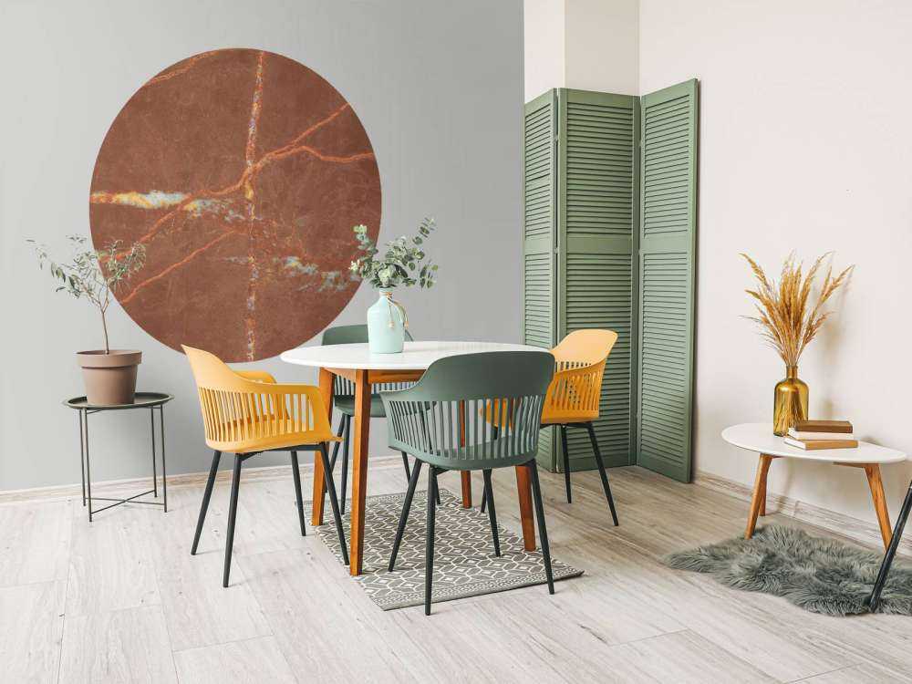 Terracotta marmor med linjer