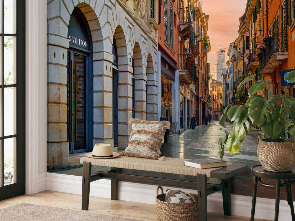 Butiksgade ved solopgang