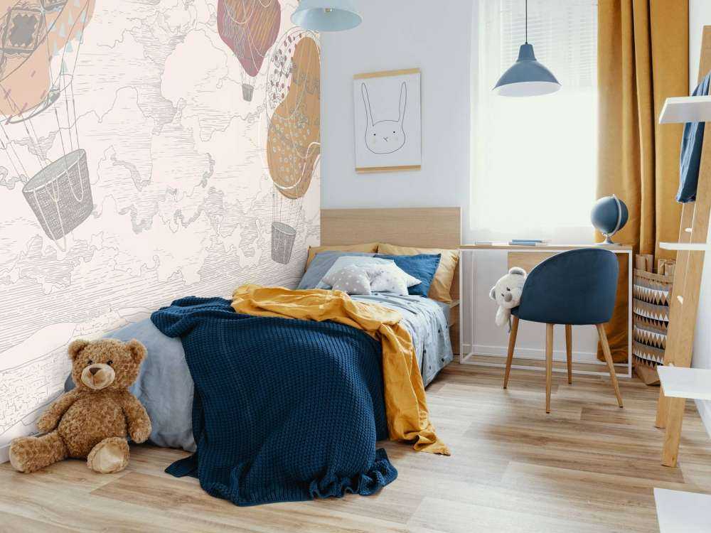 Farvede varmluftballoner