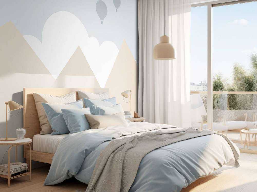 Høje bjerge med luftballoner