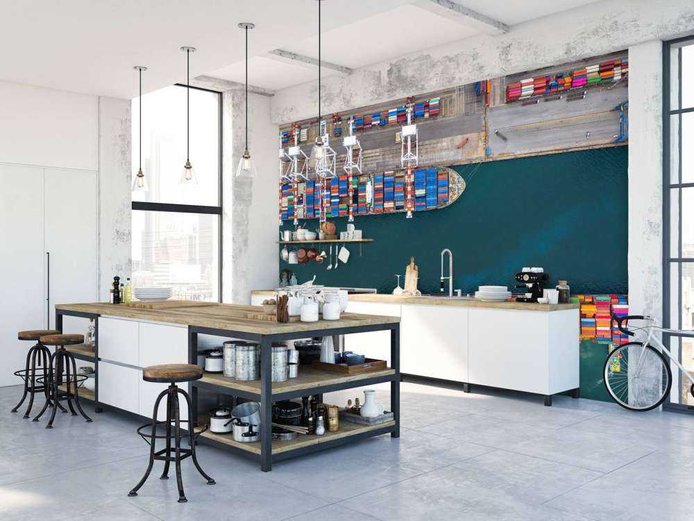Set fra oven containerskibe