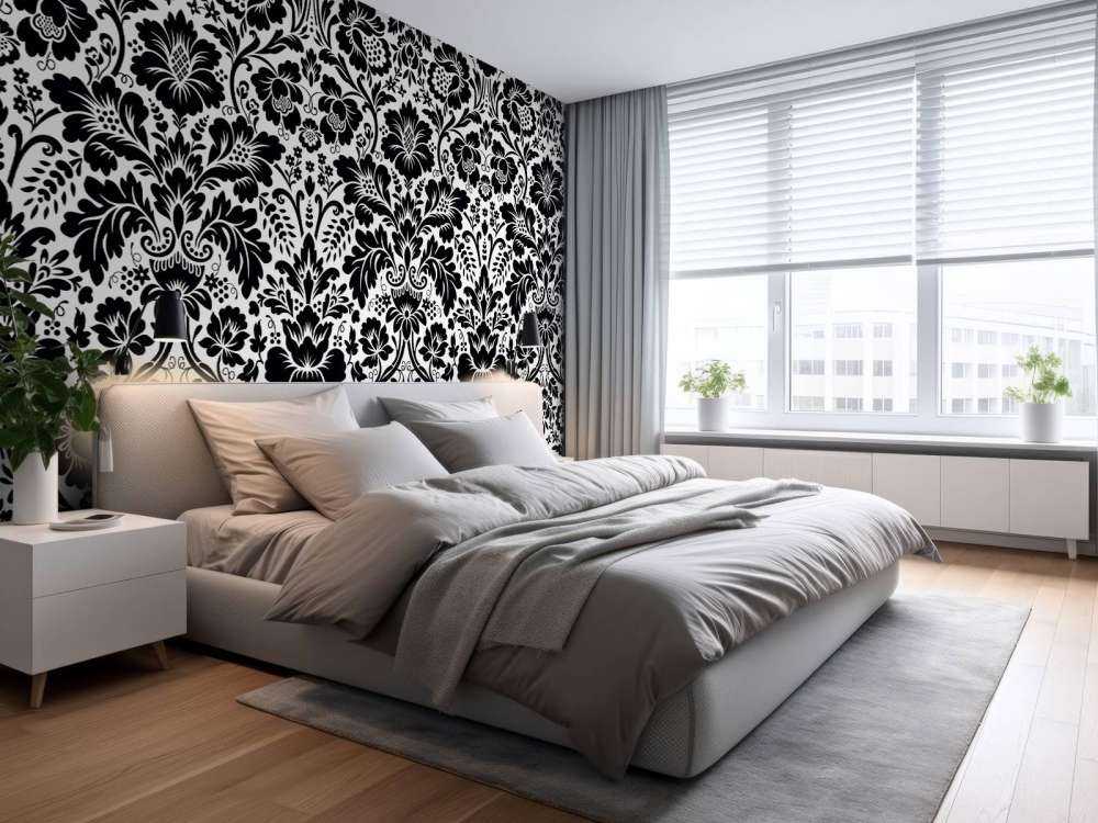 Damask sort og hvid