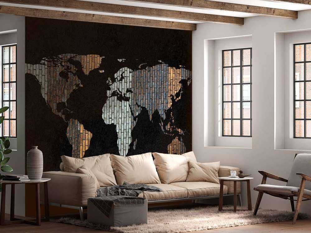 Verdenskort med lodrette klodser