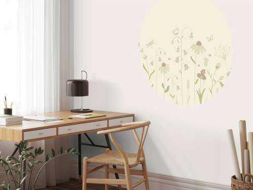 Blomstermark høj med sommerfugle sand med gammelrosa
