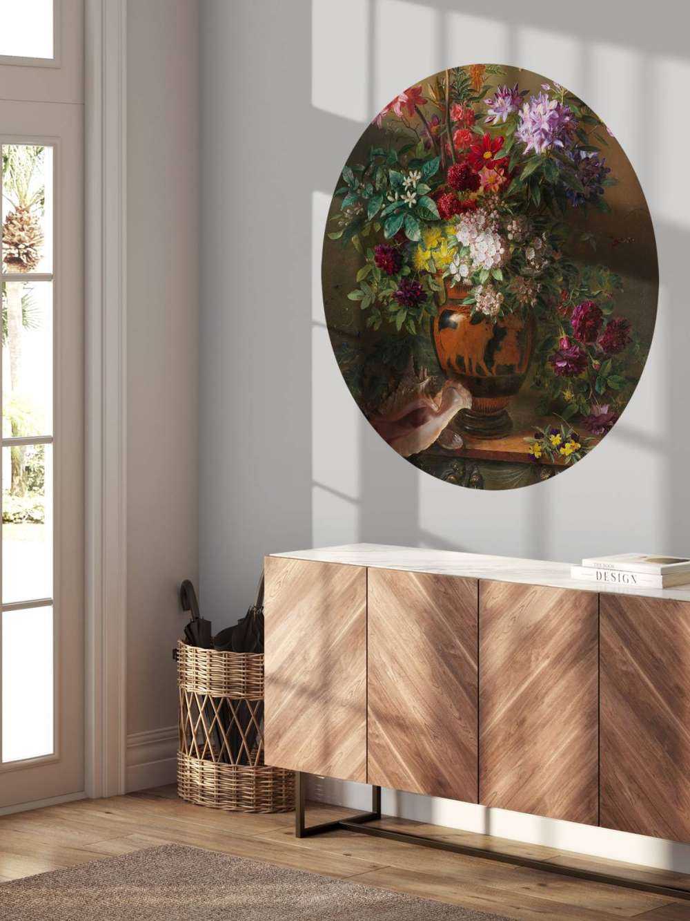 Stilleben med blomster i en gresk vase