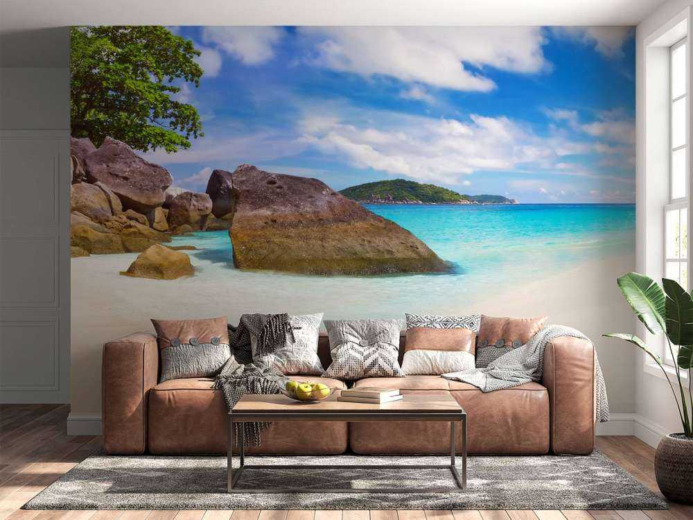 panoramaautsikt over en tropisk strand