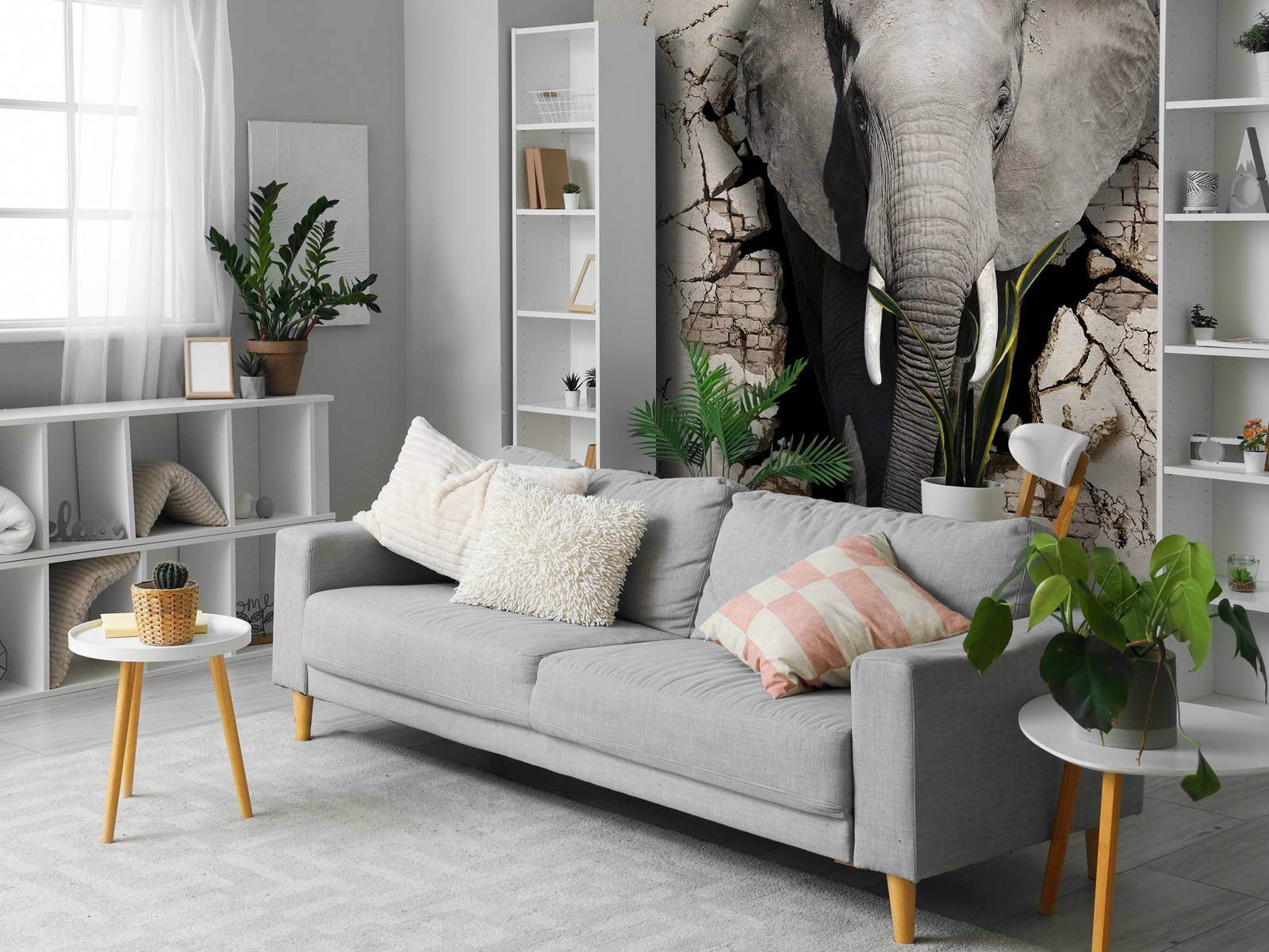 3D elefant fra veggen